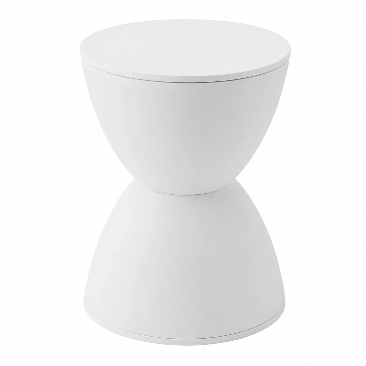 Moderner Sanduhr-Hocker aus Kunststoff für Wohnräume, Nordic-Design, Weiß