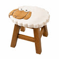 Holzhocker für Kinder mit Schafmotiv, 25 cm Sitzhöhe