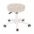 Ergonomischer Drehhocker mit Rollen, höhenverstellbar, 35-45 cm, 360° drehbar, aus PU-Leder, ideal für Büro und Atelier