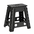 Faltbarer Tritthocker 45cm, Rutschfeste Kunststoff-Fußbank für Kinder und Erwachsene, Praktisch für Küche, Bad und Wohnzimmer, Tragbar in Schwarz