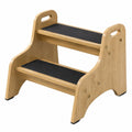 Hölzerner Tritthocker für Kinder, robust und sicher, rutschfeste Stufen, ideal für Badezimmer und Küche (Eiche)