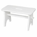 Massiver Kindertritt aus Kiefernholz, 38x18x21 cm, Weiß - Stabiler Tritthocker