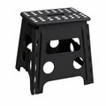 HOUSE DAY Klappbarer Tritthocker 33cm, Schwarz, Tragkraft bis 136kg