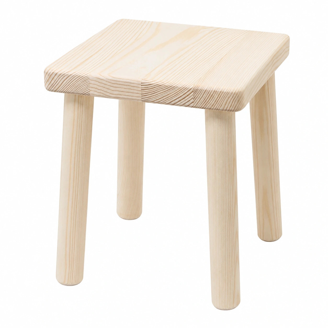 Holzhocker für Kinder, Massiv Kiefer, Natur, 25x25x30 cm