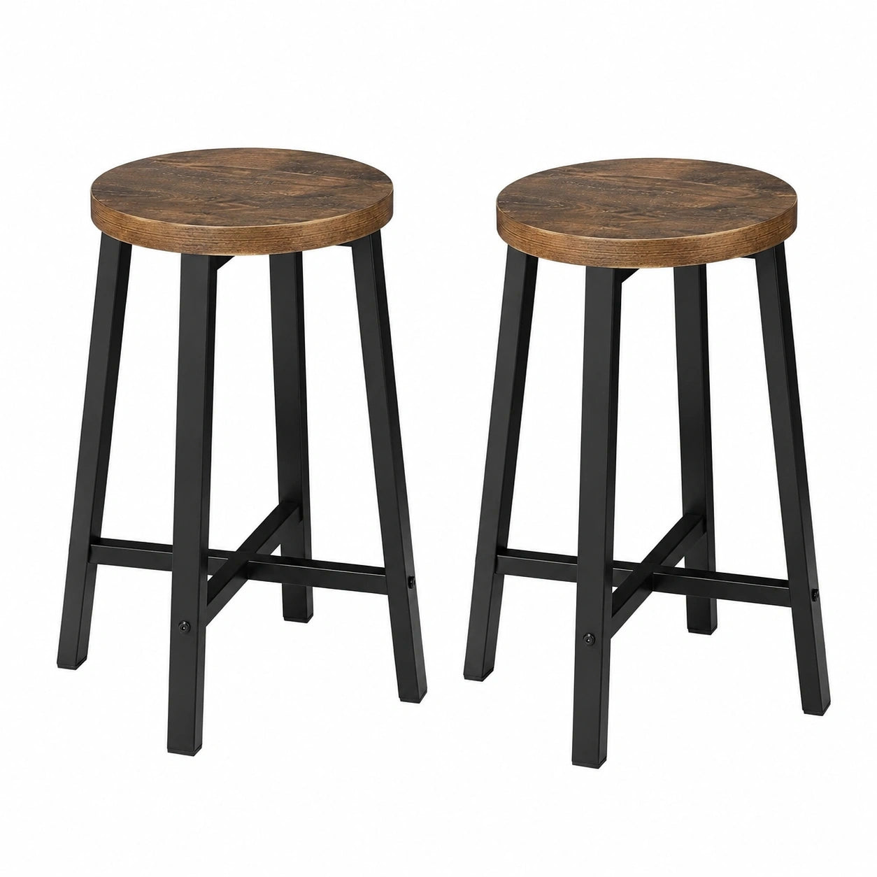 WOLTU 2er Set Esszimmerstühle, Küchenstuhl im Industrial Design, Vintage Schwarz mit Metallbeinen