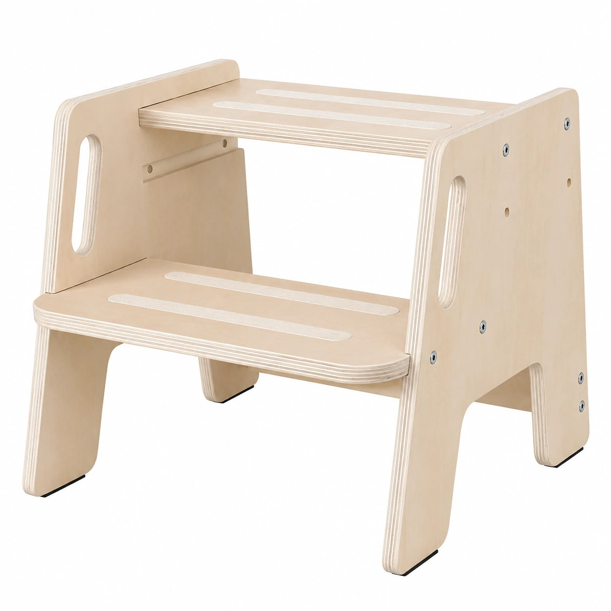 Kinder Tritthocker aus Holz, 2 Stufen, rutschfest, mit Griff, bis 150KG belastbar, ideal für Bad, Küche und Kinderzimmer