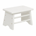 Kinderhocker aus Bambus, stabil bis 100 kg, Weiß, 20x33x21,5 cm