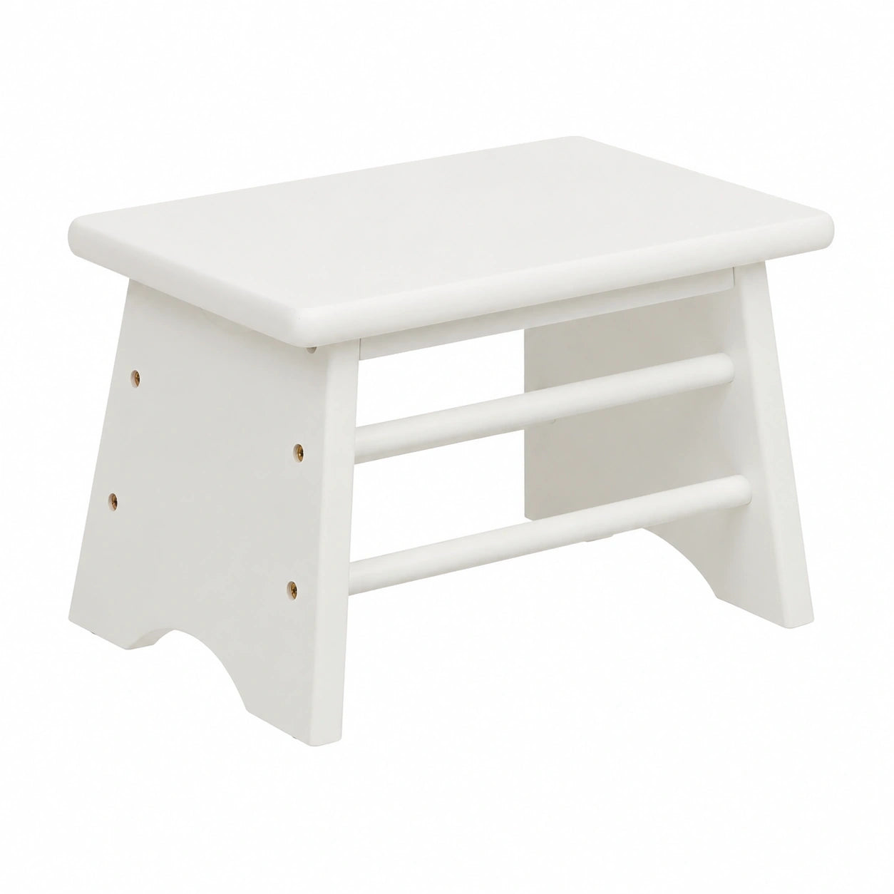 Kinderhocker aus Bambus, stabil bis 100 kg, Weiß, 20x33x21,5 cm