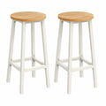 VASAGLE Barhocker Set aus 2, Industriestil Barstühle mit Metallgestell, 65 cm, Fußstütze, einfacher Aufbau, für Küche und Esszimmer, Eichenfarbe