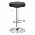 2er Set Barhocker Ponte aus Kunstleder, Dreh- und Höhenverstellbar, Metallgestell in Chromoptik, Schwarz