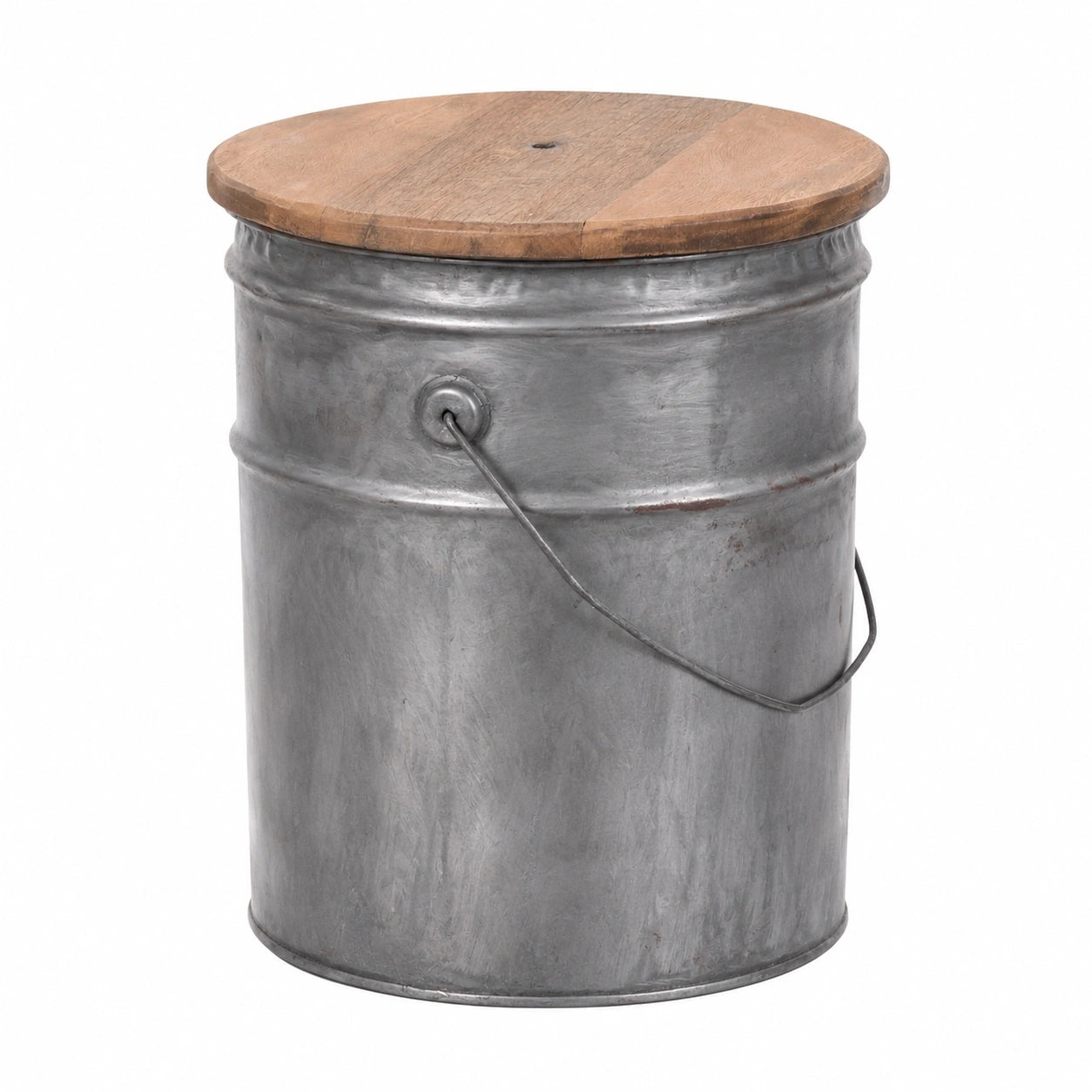 Runder Beistelltisch aus Metall mit Holzplatte, 40x30 cm, vielseitig nutzbar