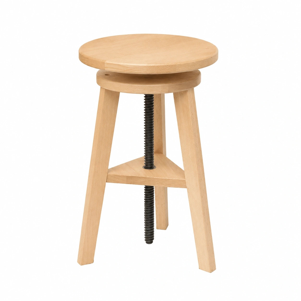 Artina Höhenverstellbarer Malhocker aus Buchenholz, Rund & Drehbar, Ø 30 cm Sitzfläche