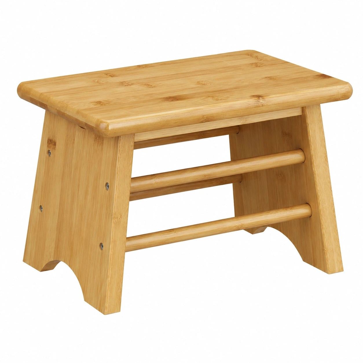 Bambus Tritthocker für Kinder, bis 100 kg, stabil und vielseitig, 20 x 33 x 21,5 cm, Natur