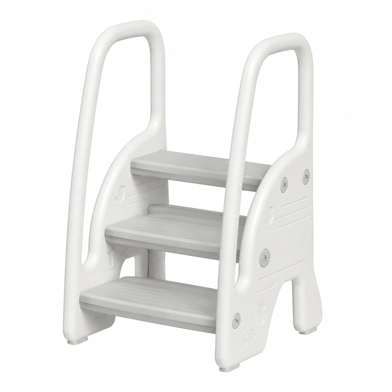 WOLKENGLÜCK® Kinder-Tritthocker mit 3 Stufen, Bis 70 kg, Anti-Rutsch, Für Badezimmer und Küche
