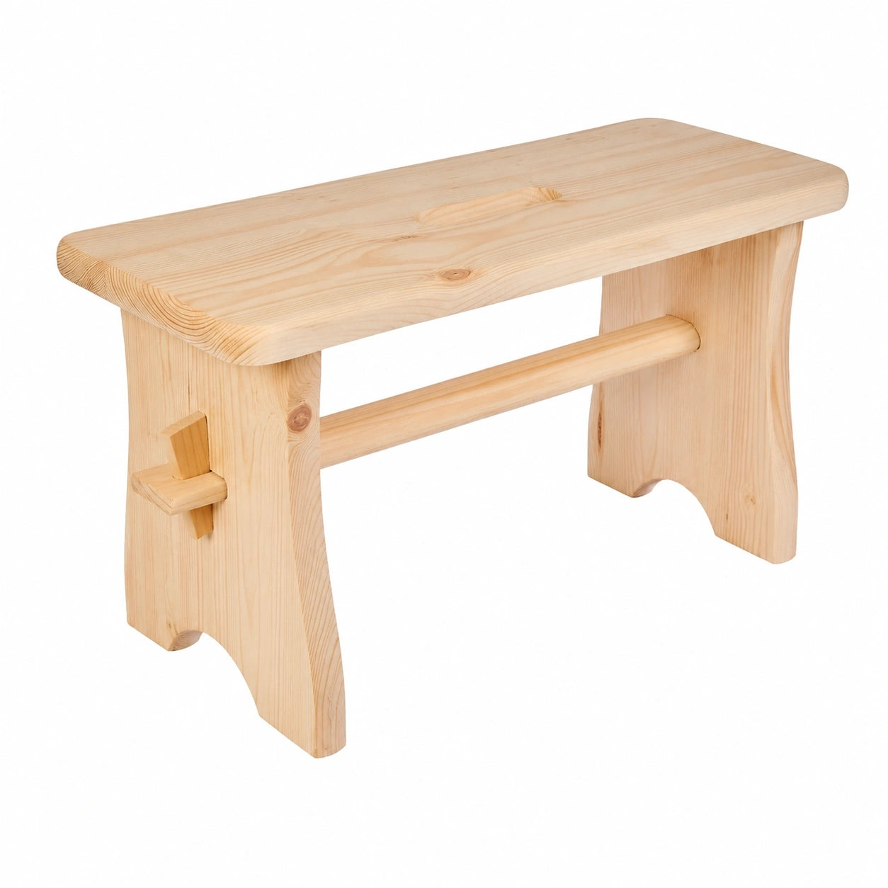 Zeller Fußbank aus Kiefernholz, 39x19x21 cm, stabiler Holzhocker
