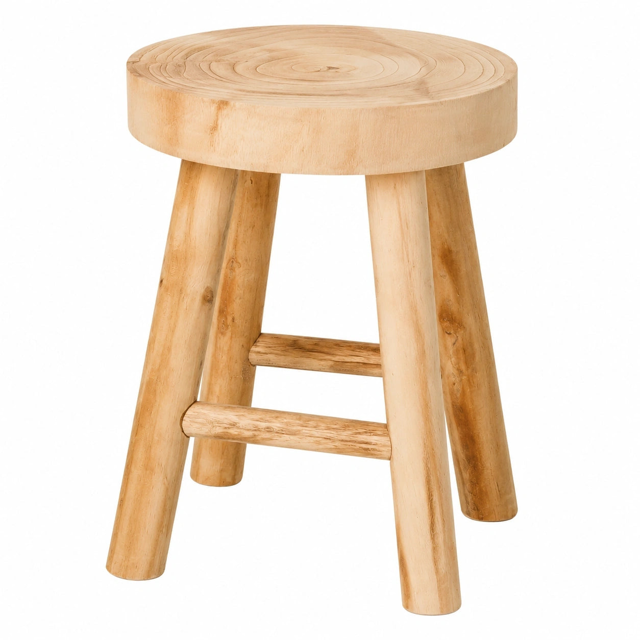 Massivholz Hocker RUSTIKO – Stabiler Skandi-Sitzhocker aus Paulownia