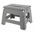 Faltbarer Tritthocker, 23 cm, robust und sicher, einfach zu öffnen, ideal für Küche, Bad und Schlafzimmer, hellgrau