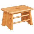 Bambus Tritthocker für Kinder, stabil bis 100 kg, mit Griff, Natürlicher Hocker für Bad, 20x33x21,5 cm