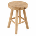 Rustikaler Teakholz Hocker rund 30x42 cm Vintage Blumenständer