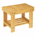 Robuster Bambus Tritthocker, bis 100 kg, Ideal für Kinder und Bad, Naturfarben, HxBxT: 24,5 x 25 x 27 cm